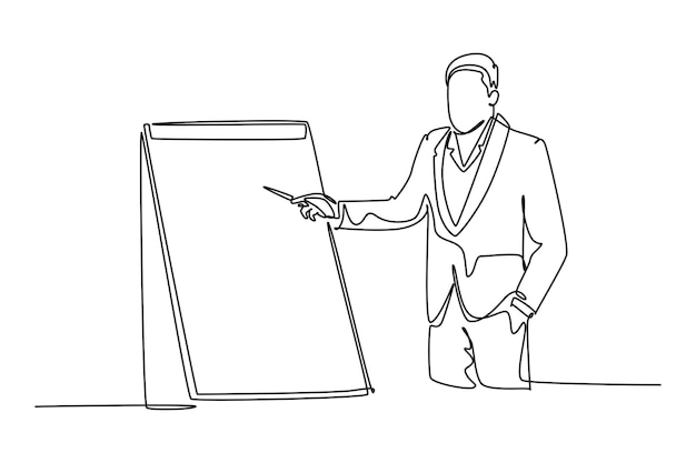 Un dibujo de línea continua del concepto del taller Ilustración vectorial de Doodle en estilo lineal simple