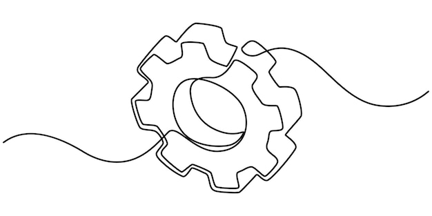 dibujo de línea continua de la configuración de la velocidad símbolo ilustración de arte de línea abstracta icono de configuración pro