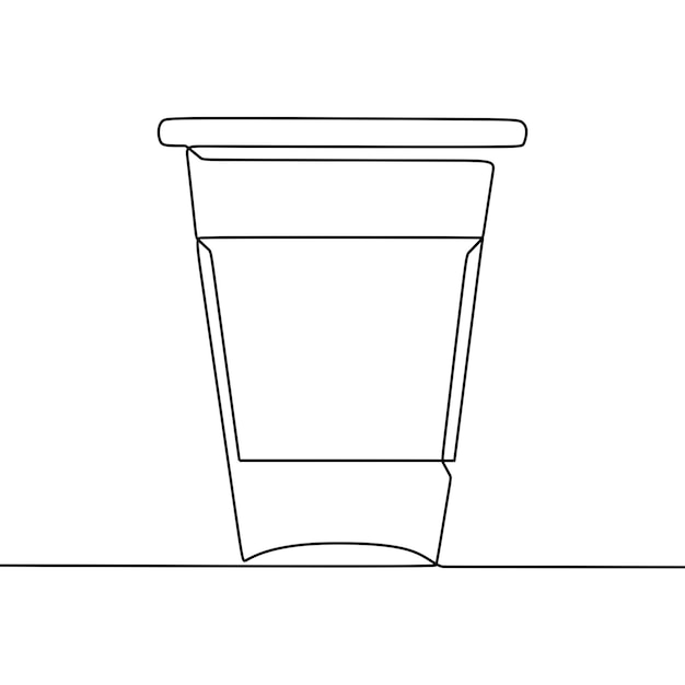 Vector dibujo de línea continua en la copa