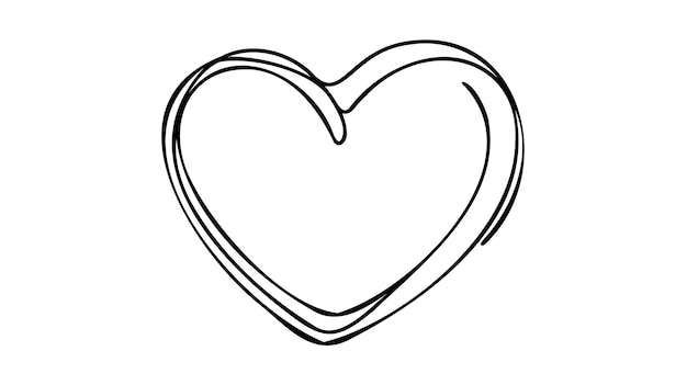 Dibujo de línea continua del corazón Icono de una línea del corazón Dibujo del fondo de una línea Ilustración vectorial