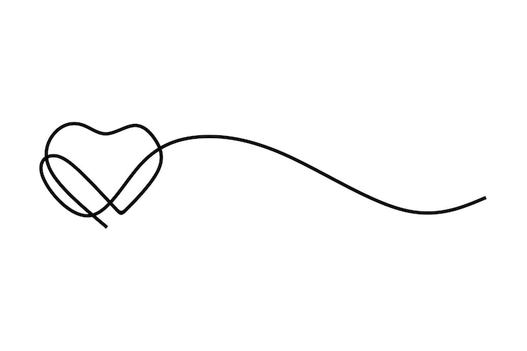 Vector dibujo de línea continua de corazón