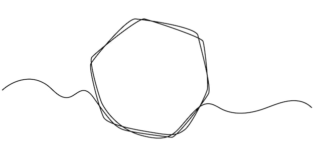 Dibujo de línea continua de un cuadrado negro Icono en línea de un marco geométrico Esbozo de un rectángulo