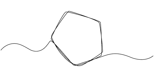 Dibujo de línea continua de un cuadrado negro Icono en línea de un marco geométrico Esbozo de un rectángulo