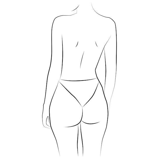 Vector dibujo de una línea continua del cuerpo femenino.