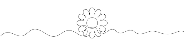 Dibujo de línea continua de flor icono de una línea de flor fondo de dibujo icono de flor de vector