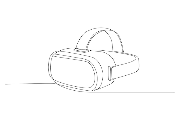 Un dibujo de línea continua de gafas de realidad virtual Concepto de juego virtual Ilustración gráfica de vector de diseño de dibujo de una sola línea