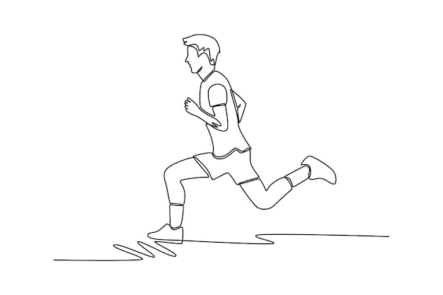 Un dibujo de línea continua de gente feliz corriendo rápido y cazando el concepto Doodle ilustración vectorial en estilo lineal simple