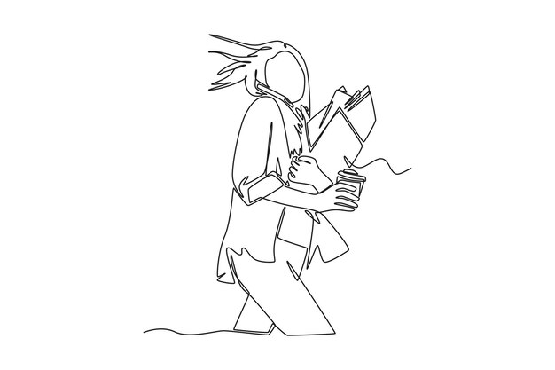 Un dibujo de línea continua de gente feliz corriendo rápido y cazando el concepto Doodle ilustración vectorial en estilo lineal simple