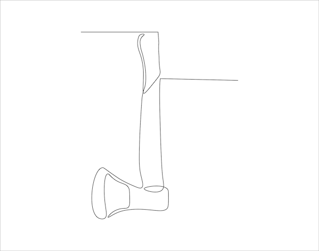 Dibujo de línea continua de hacha Una línea de hacha de hacha Arte de línea continua Contorno editable
