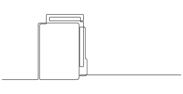 Dibujo de línea continua del historial médico Iconos dibujados a mano Símbolo Vector Ilustración carpeta de archivo