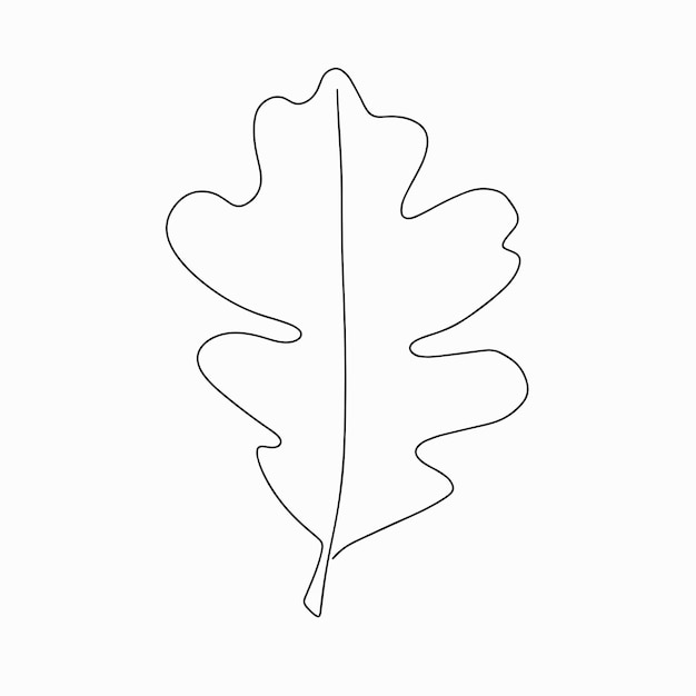 Dibujo de línea continua de hoja de otoño vectorial Estilo de una línea de hoja de otoño