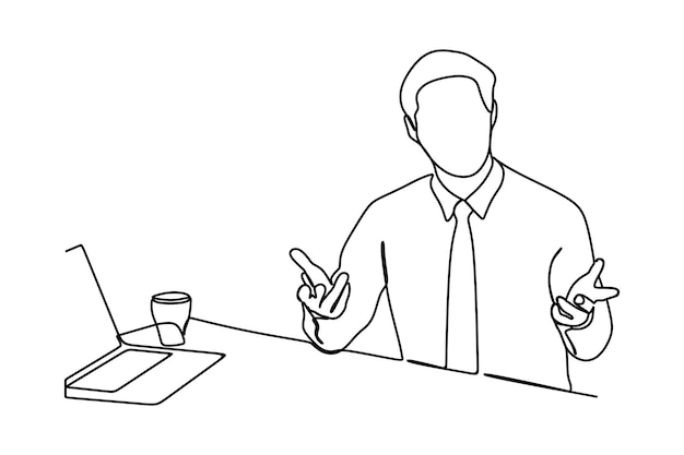 dibujo de línea continua del hombre de negocios dando construcción a su colega