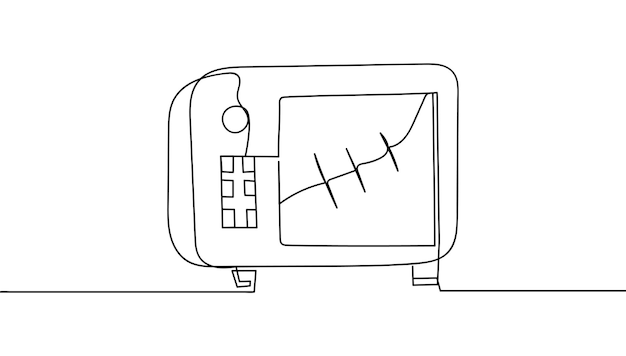Dibujo de línea continua de horno de microondas.