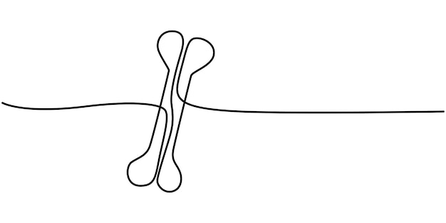 Dibujo de línea continua de hueso humano Arte de línea de hueso de perro Un dibujo de línea de fondo vectorial