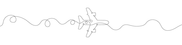 Dibujo de línea continua del icono de avión Icono de línea continua de avión