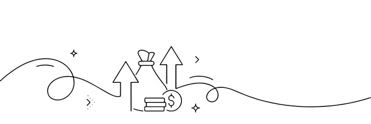 Vector dibujo de línea continua del ícono de inversión ilustración vectorial de símbolos dibujados a mano