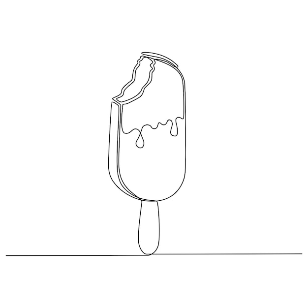 Dibujo de línea continua de la ilustración de vector de helado