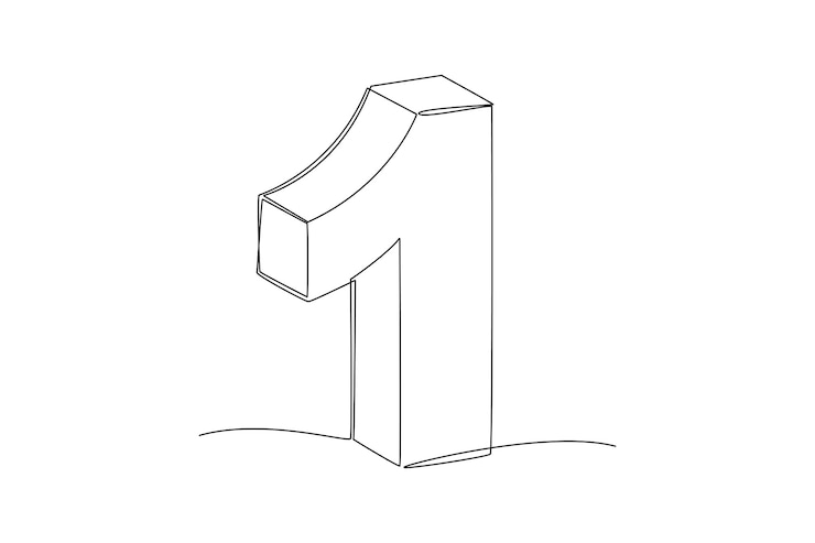 Vector un dibujo de línea continua de ladrillos con números concepto de cubo numérico ilustración vectorial de doodle