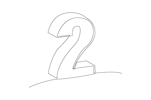 Un dibujo de línea continua de ladrillos con números Concepto de cubo numérico Ilustración vectorial de Doodle