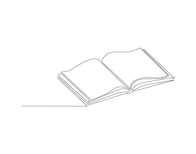 Dibujo de línea continua de libro abierto Una línea de libro han sido libros abiertos Arte de línea continua Edita