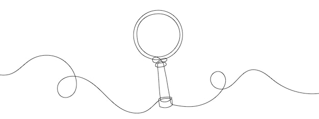 Vector dibujo de línea continua de la lupa icono de la lupa de una sola línea