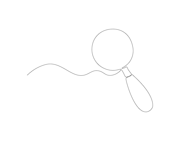 Dibujo de línea continua de lupa Una línea de lupa Magnificador arte de línea continua Contorno editable