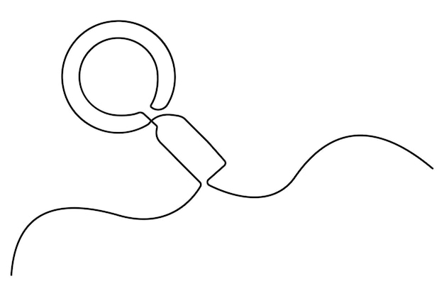 Dibujo de línea continua de una lupa