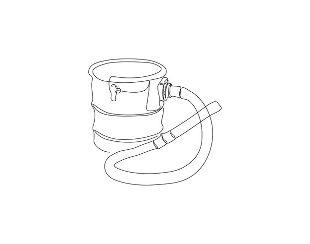 Dibujo de línea continua de la máquina de aspirador eléctrico Una línea de aspirador eléctrica Vacuum Arte de línea continua Esbozo editable