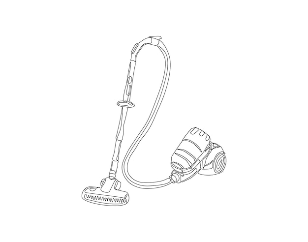 Dibujo de línea continua de la máquina de aspirador eléctrico Una línea de aspirador eléctrica Vacuum Arte de línea continua Esbozo editable