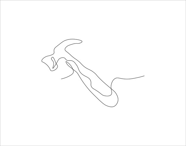 Dibujo de línea continua de martillo Una línea de martillo Martillo de línea continua Arte del contorno editable