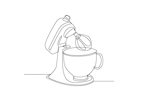 Un dibujo de línea continua del mezclador Electricidad concepto de plantilla de aparatos domésticos Diseño de dibujo de una sola línea de moda Ilustración gráfica vectorial