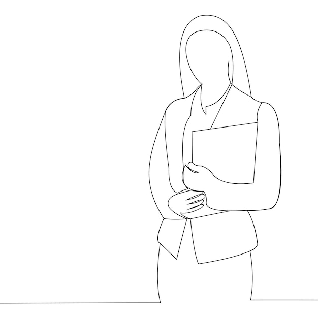 dibujo de línea continua de los miembros del equipo de negocios discutiendo el proceso de trabajo en pantalla grande