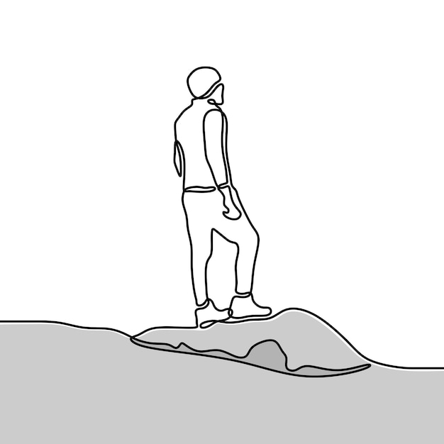Dibujo de línea continua de mujer haciendo ejercicio