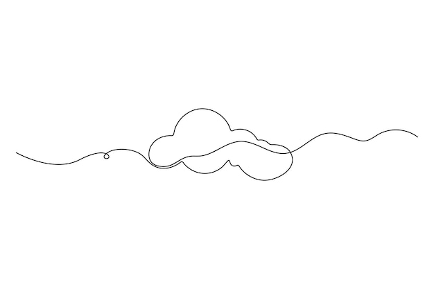 Dibujo de línea continua de nubes Ilustración vectorial