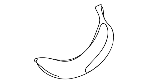 Un dibujo de línea continua de un objeto vectorial aislado plátano