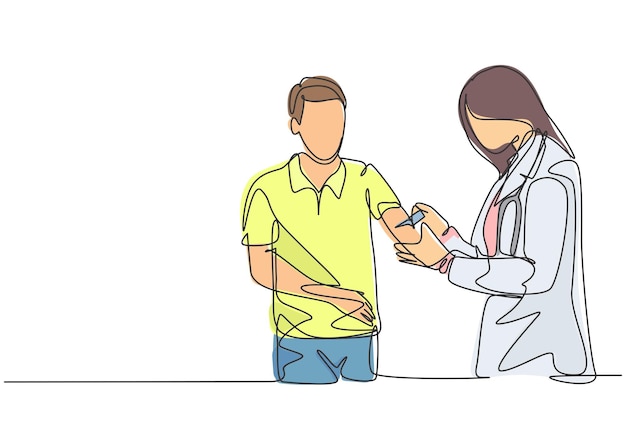 Un dibujo de línea continua del órgano anatómico del corazón humano Vector de concepto de anatomía interna médica
