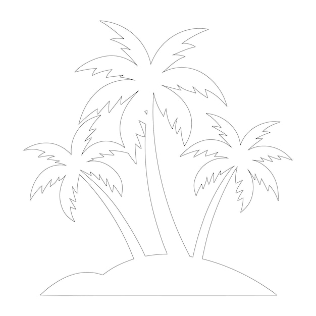 Dibujo de línea continua de palma Arte minimalista para diseño digital e impreso
