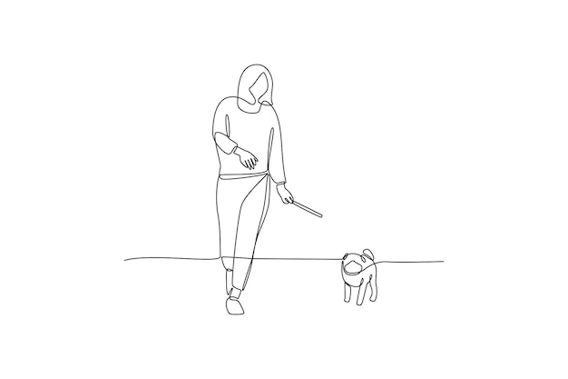 Un dibujo de línea continua de personas caminando jugando a montar en bicicleta en el parque de la ciudad