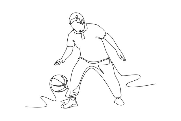 Un dibujo de línea continua de personas que realizan actividades al aire libre Concepto deportivo Doodle ilustración vectorial en estilo lineal simple