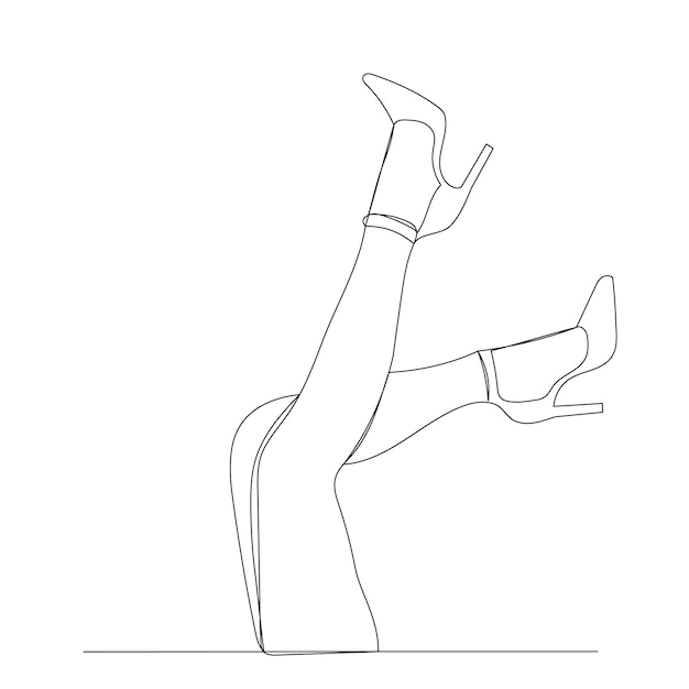 Un dibujo de línea continua de pierna aislada