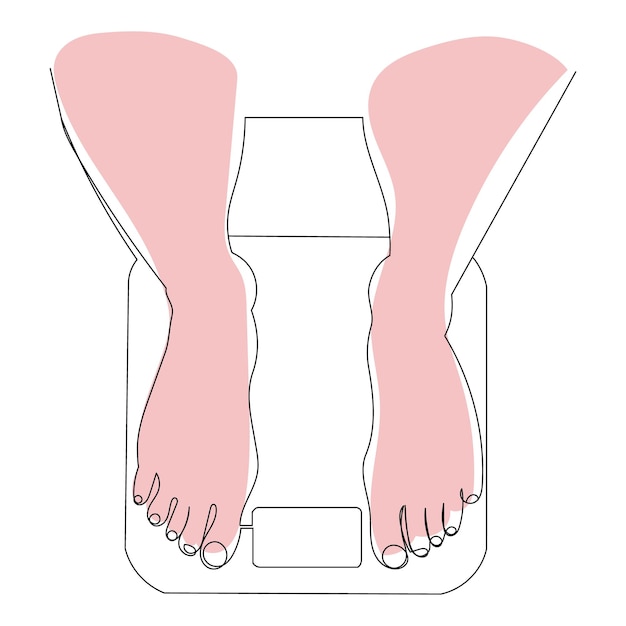 Dibujo de línea continua de piernas en escalas