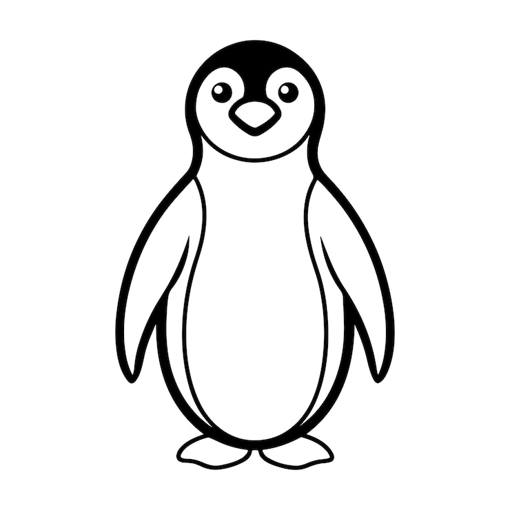 Vector un dibujo de línea continua de un pingüino está buscando peces para comer en el diseño vectorial del área ártica