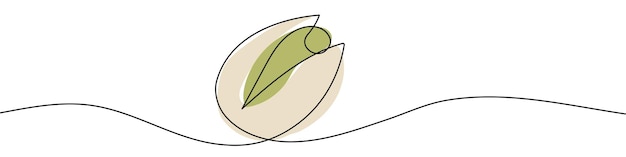 Dibujo de línea continua de pistachos Dibujo en línea única de pistachos Arte de línea de pistachos