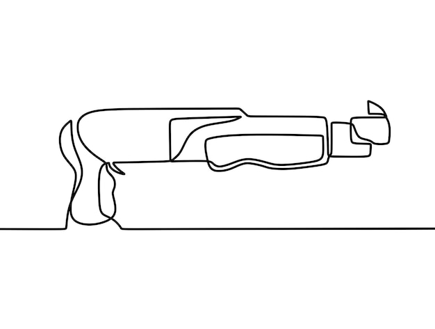 dibujo de línea continua en pistola