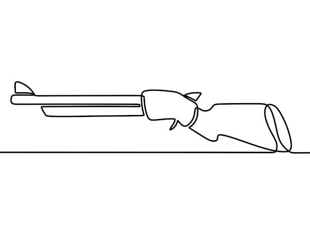dibujo de línea continua en pistola