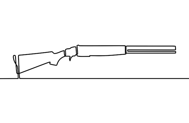 Dibujo de línea continua en pistola