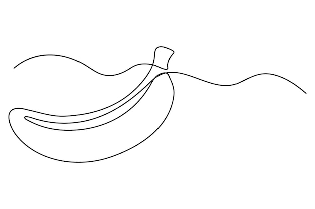 Dibujo de línea continua de plátano Ilustración vectorial de contorno