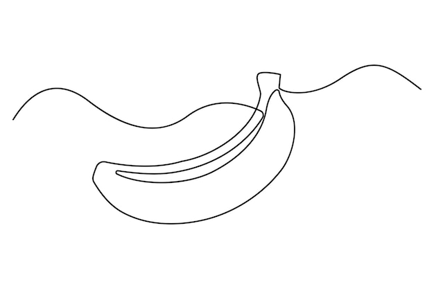 Dibujo de línea continua de plátano Ilustración vectorial de contorno