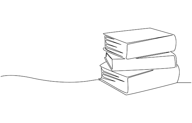 Un dibujo de línea continua de pluma Lápiz símbolo de estudio y concepto de educación en lineal simple