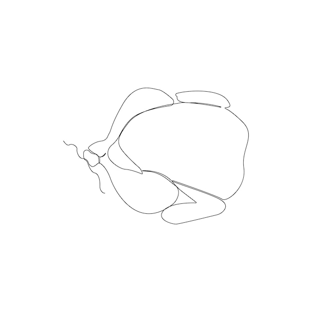 Dibujo de línea continua de pollo asado pavo asado ilustración vectorial de contorno